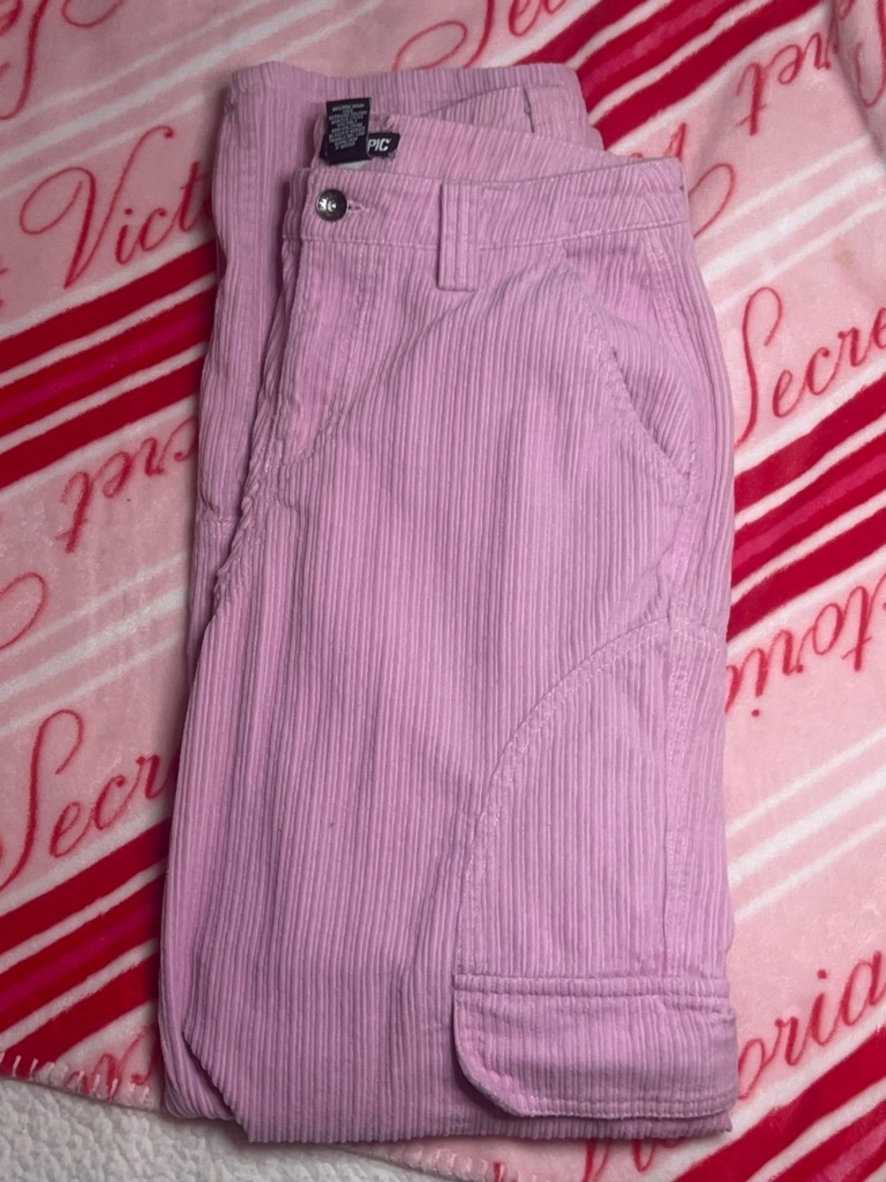 Pink Corduroy Cargos